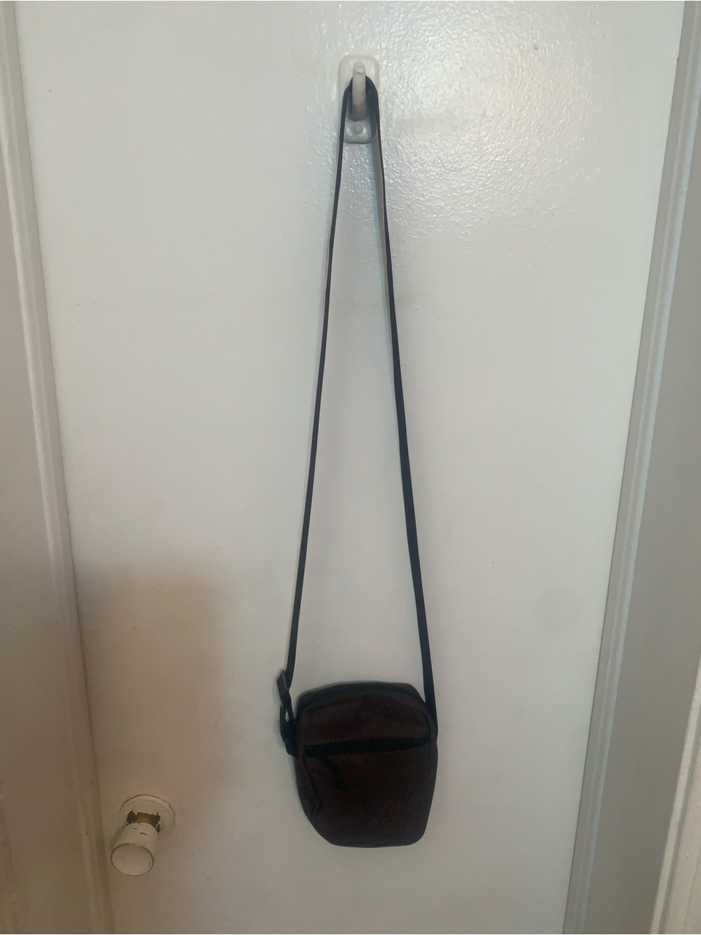 Men's Compact Crossbody Bag - Dark Brown